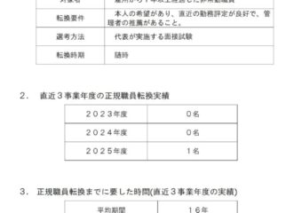 正規職員登用制度について